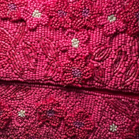 BCBGMaxAzria Pink Beaded Floral Bag - Picture 5 of 11